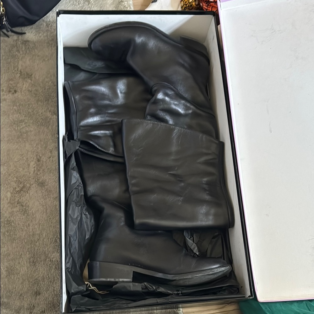 Black Leather over the knee Boots